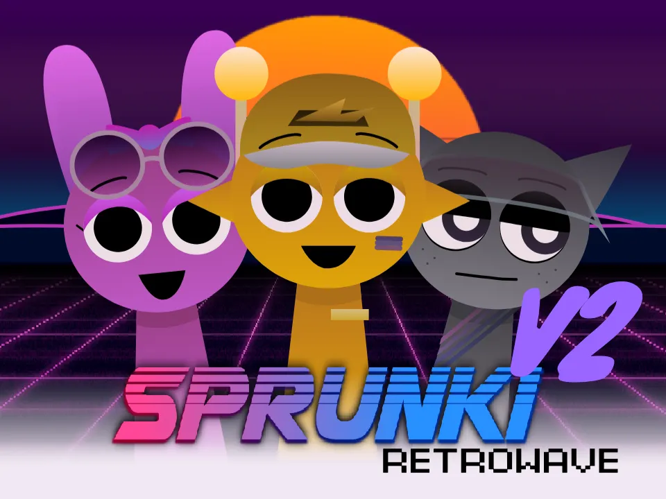 Sprunki Vaporwave V2 - Jogue Online o Jogo de Música Retro Synthwave